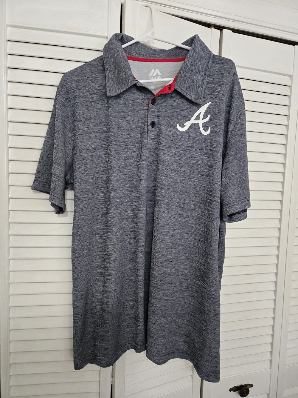 Men's Gray Polo Shirt Atlanta Braves Size XL NWT